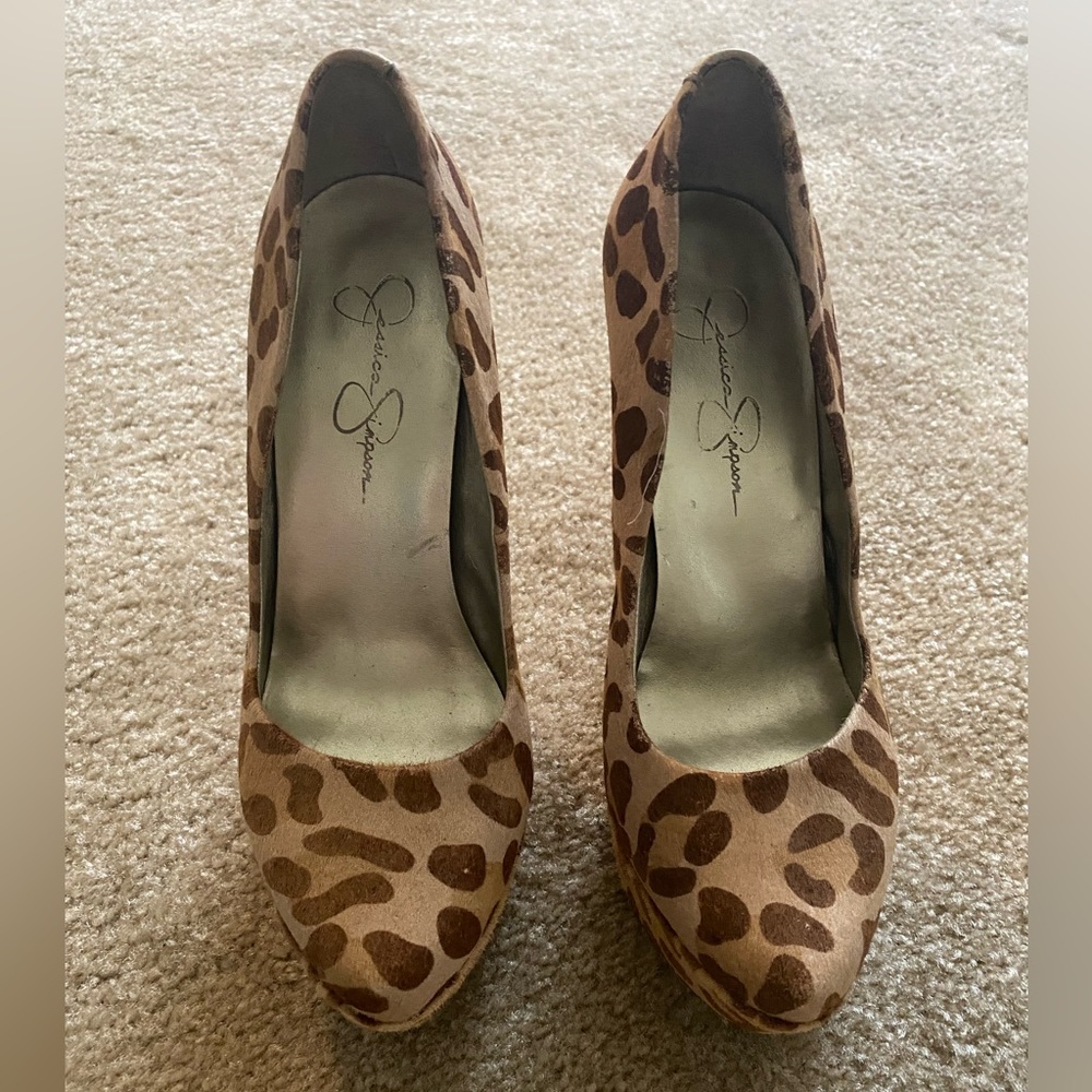 Jessica Simpson Platform Leopard Print Heels